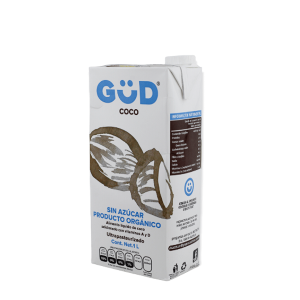 Leche Coco Sin Azucar GUD 1 lt C/12 Pz