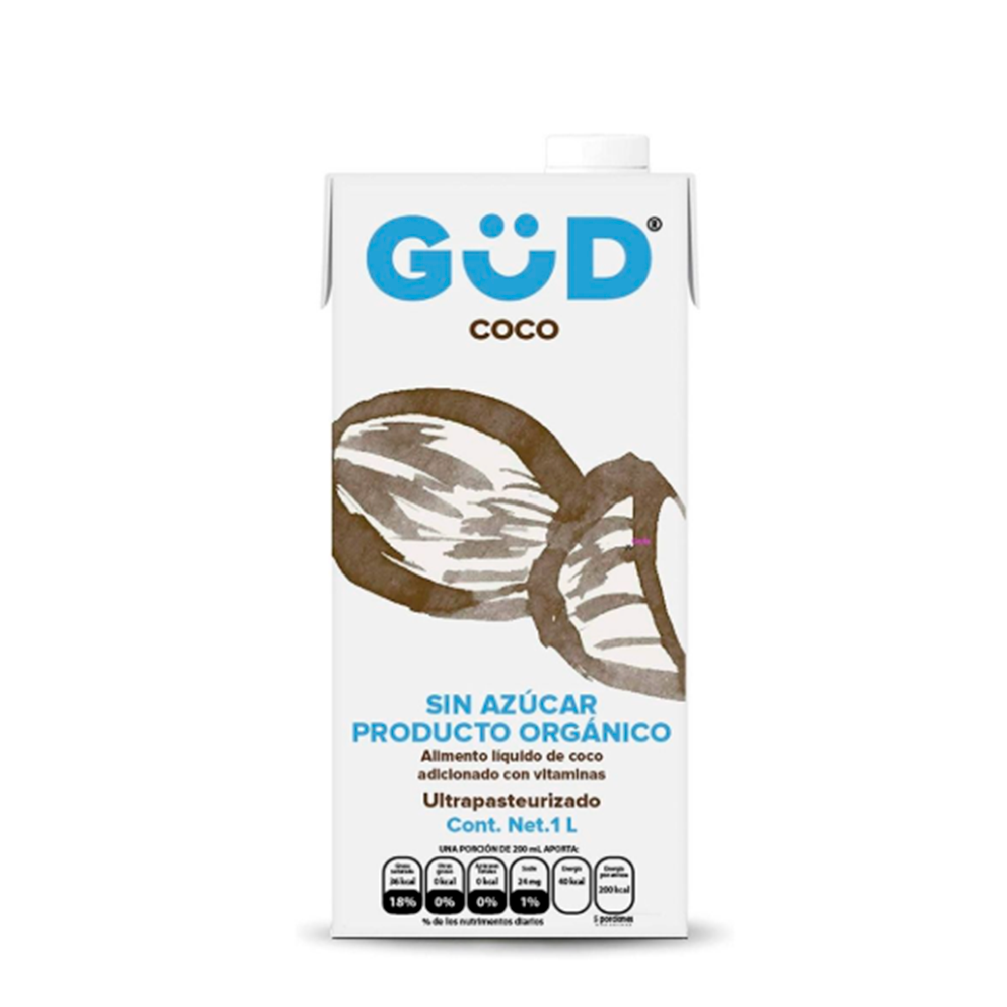 Leche Coco Sin Azucar GUD 1 lt C/12 Pz