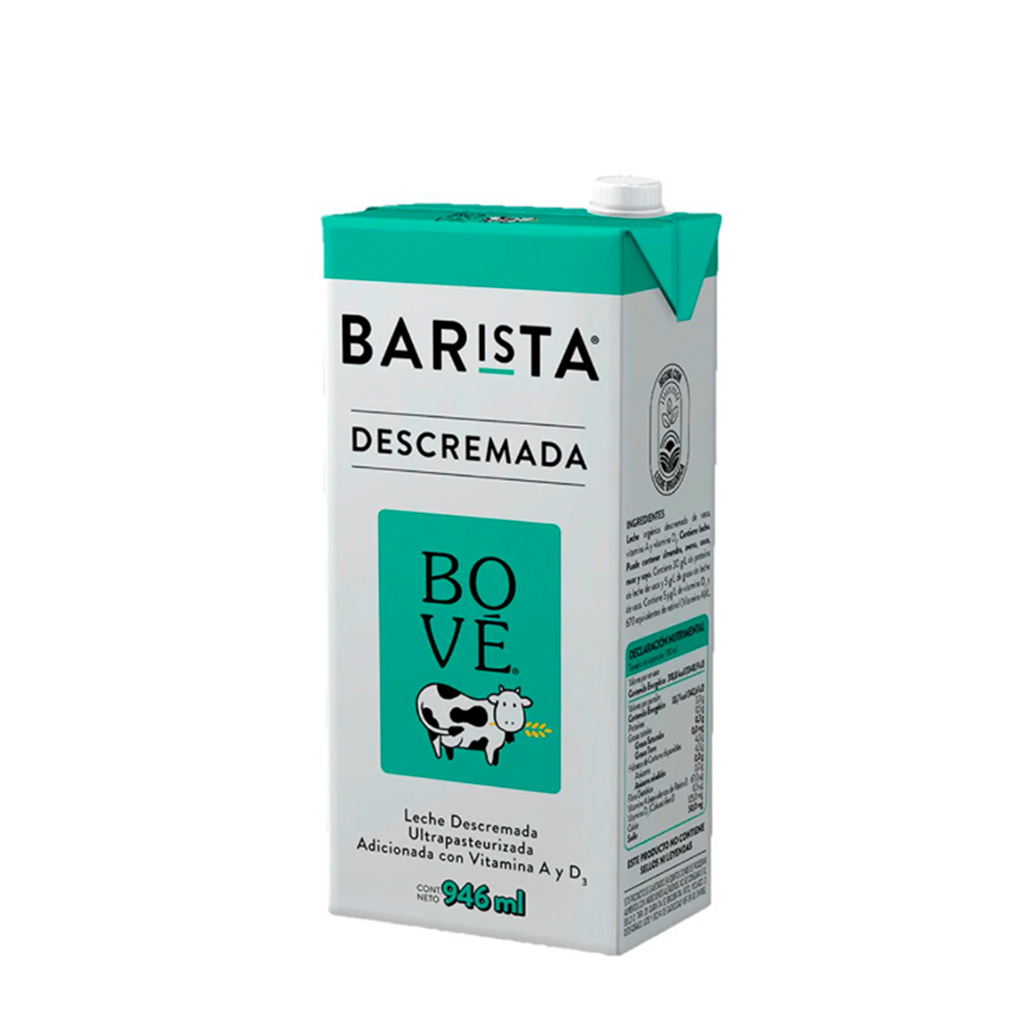 Leche Descremada Bove 946 ml C/12 Lt